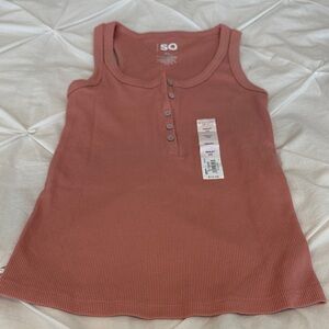SO Ribbed Henley Tank Top